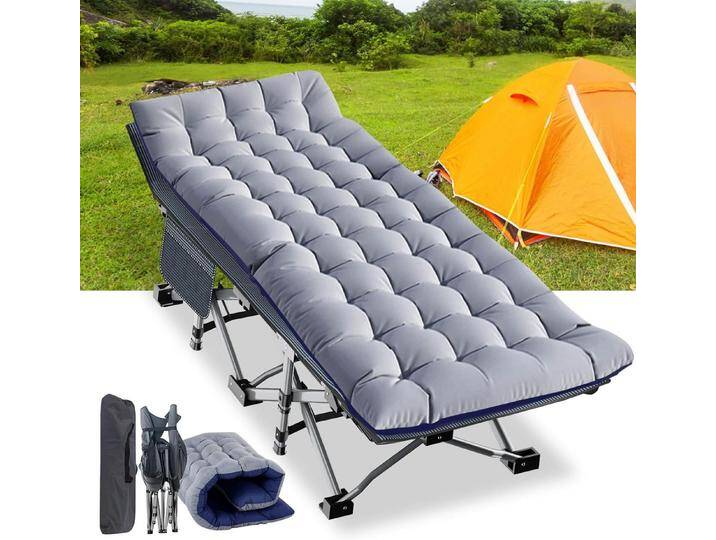 Meulbaty Klappbett 190x71x36cm klappbar Feldbett, Stahlrahmen + Oxford-Stoff Liegefläche (1-St) Leicht Relax Liege für Balkon, Garten, grau, 1 St. von OTTO