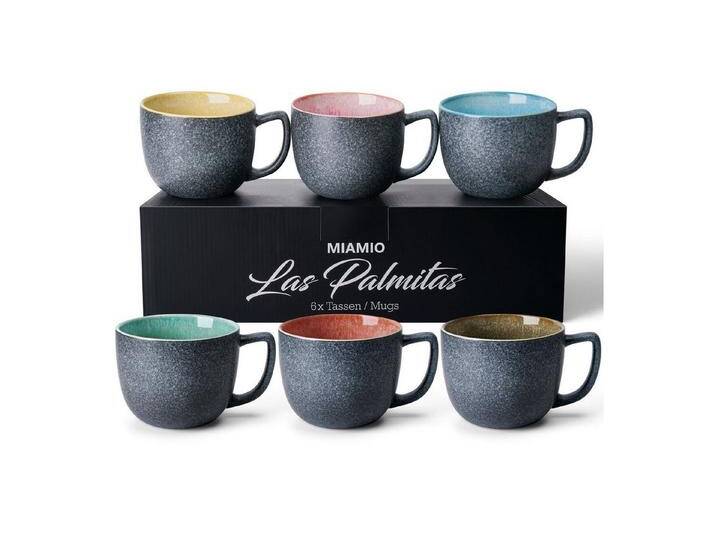 MiaMio Tasse 6 x 470 ml Kaffeetassen Set Kaffeebecher aus Steingut Farbig Modern MiaMio Tasse 6 x 470 ml Kaffeetassen Set Kaffeebecher aus Steingut Farbig Modern von OTTO