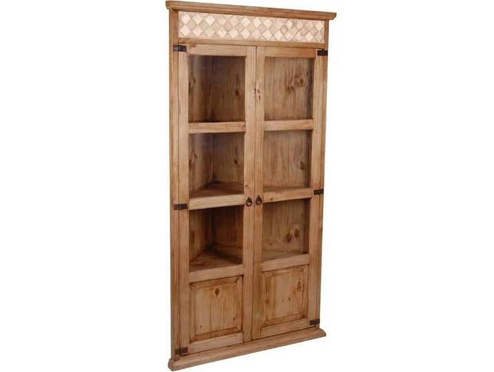 MiaMöbel Eckvitrine Mexico aus massivem Pinienholz Honig, braun MiaMöbel Eckvitrine Mexico aus massivem Pinienholz Honig, braun von OTTO