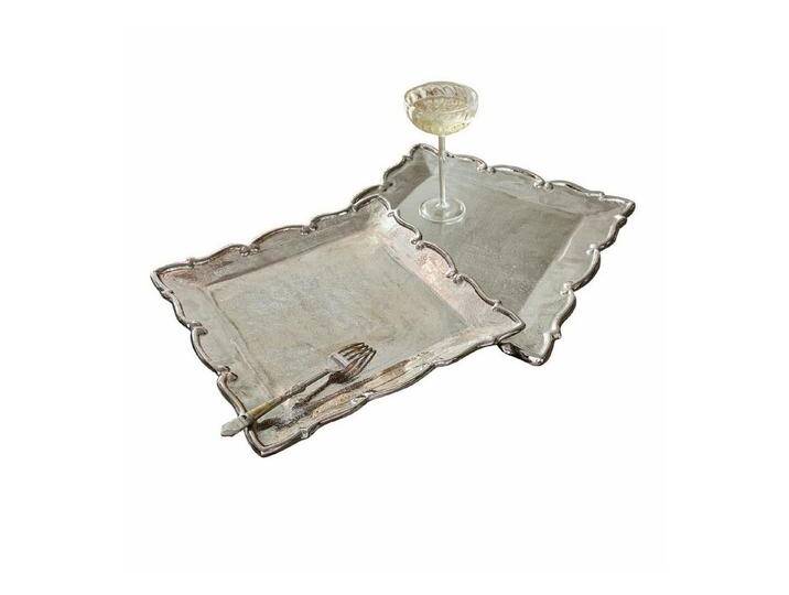 Mirabeau Tablett Tablett 2er Set Trevor silber, Aluminiumguss, silberfarben Mirabeau Tablett Tablett 2er Set Trevor silber, Aluminiumguss, silberfarben von OTTO