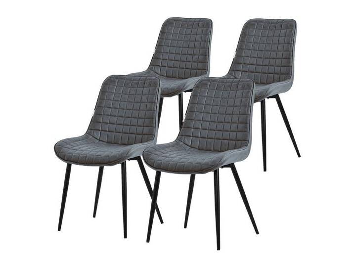Ml-Design ML-DESIGN Polsterstuhl Esszimmerstühle mit Rückenlehne moderne Design Kunstleder Küchenstühle (4 St), Wohnzimmerstuhl Esstischstühle 4er Set Anthrazit Pu-Leder bis 120 kg, grau von OTTO