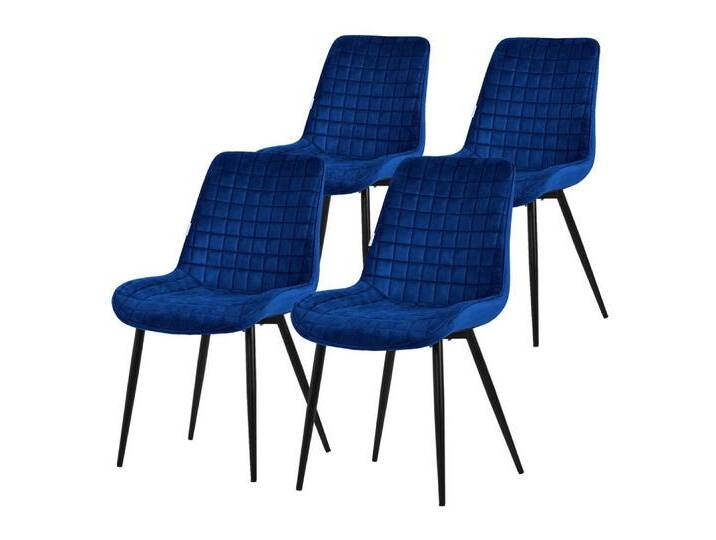 Ml-Design ML-DESIGN Polsterstuhl Esszimmerstühle mit Rückenlehne moderne Design Lounge mit Metallbeinen (4 St), Wohnzimmerstuhl Esstischstühle 4er Set Küchenstuhl Samt, blau von OTTO