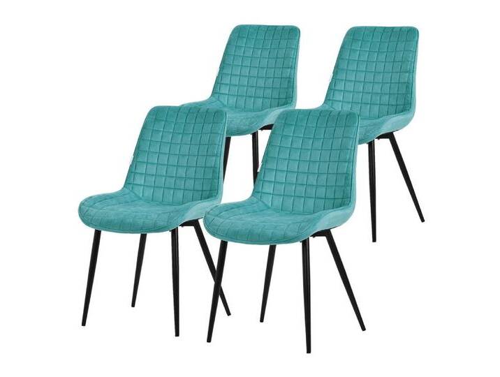 Ml-Design ML-DESIGN Polsterstuhl Esszimmerstühle mit Rückenlehne moderne Design Lounge mit Metallbeinen (4 St), Wohnzimmerstuhl Esstischstühle 4er Set Küchenstuhl Samt, blau von OTTO