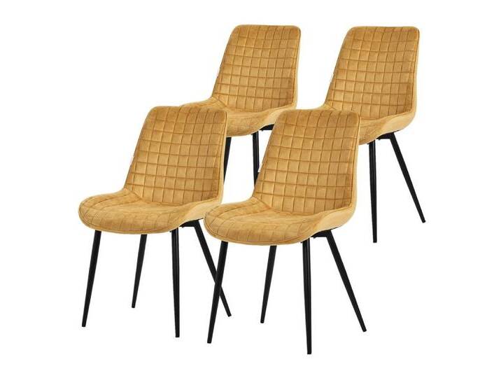 Ml-Design ML-DESIGN Polsterstuhl Esszimmerstühle mit Rückenlehne moderne Design Lounge mit Metallbeinen (4 St), Wohnzimmerstuhl Esstischstühle 4er Set Küchenstuhl Samt, gelb von OTTO