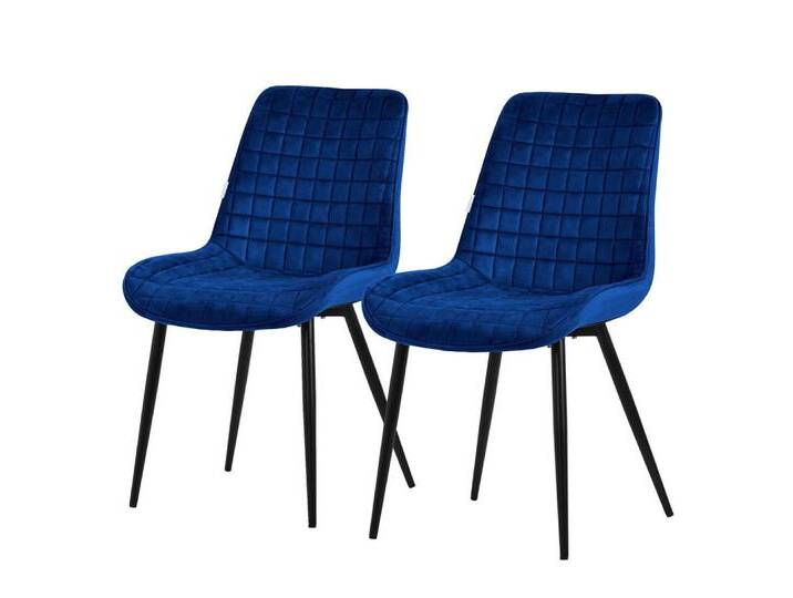 Ml-Design ML-DESIGN Polsterstuhl Esszimmerstühle mit Rückenlehne moderne Design Lounge mit Metallbeinen (2 St), Wohnzimmerstuhl Esstischstühle 2er Set Küchenstuhl Samt, blau von OTTO