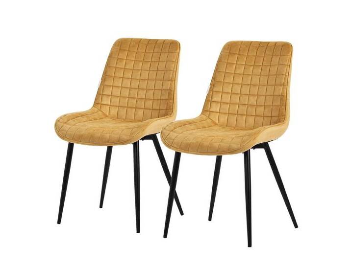 Ml-Design ML-DESIGN Stuhl Esszimmerstühle mit Rückenlehne moderne Design Lounge Küchenstühle (2 St), Polsterstuhl Esstischstühle 2er Set Küchenstuhl Samt, gelb von OTTO