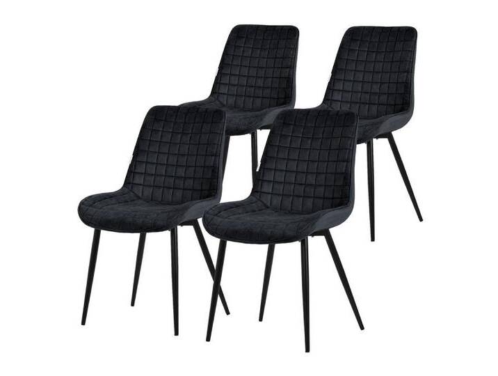 Ml-Design ML-DESIGN Stuhl Esszimmerstühle mit Rückenlehne moderne Design Lounge Küchenstühle (4 St), Polsterstuhl Esstischstühle 4er Set Küchenstuhl Samt, schwarz, Samt von OTTO