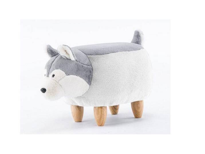 Möbel Akut Hocker Tierhocker Husky grau Stoff Hund Kinderhocker Holz natur, grau Möbel Akut Hocker Tierhocker Husky grau Stoff Hund Kinderhocker Holz natur, grau von OTTO