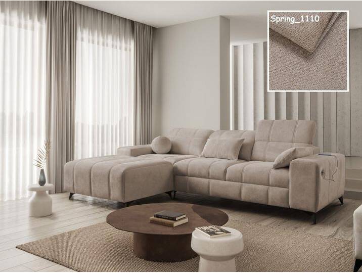 Möbel für Dich Ecksofa Dafne 1 Ecksofa oder Dreisitzer mit Hocker, frei kombinierbar, mit USB, Bettfunktion, Bettkasten und drei verstellbaren Kopfstützen, beige von OTTO