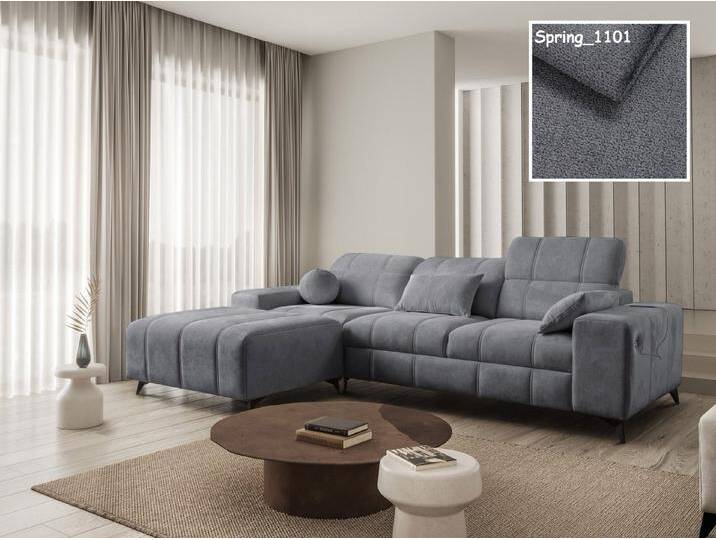 Möbel für Dich Ecksofa Dafne 1 Ecksofa oder Dreisitzer mit Hocker, frei kombinierbar, mit USB, Bettfunktion, Bettkasten und drei verstellbaren Kopfstützen, grau von OTTO