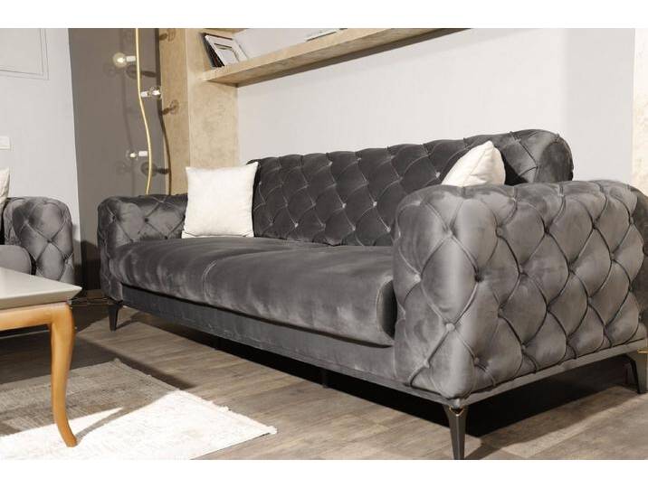 Möbeldreams Chesterfield-Sofa Chesterfield-Sofa Arizona Two Modern 3er mit Schlaffunktion, Schlaffunktion, grau von OTTO