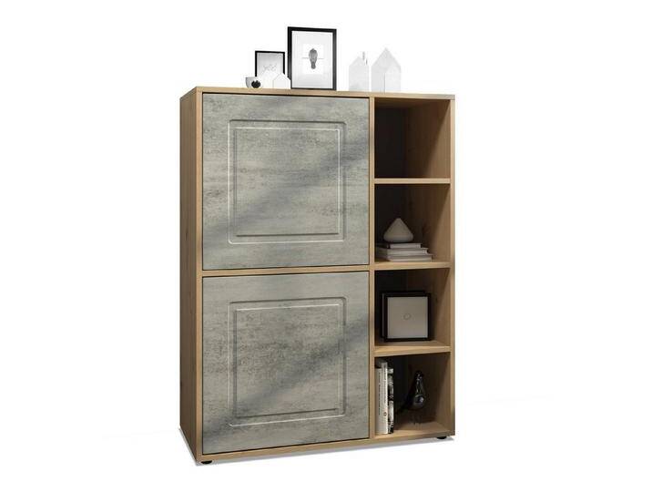 Möbelhandel Klipenstein Highboard NOAH V1, Kommode Schrank Landhaus, Korpus Eiche Artisan, Beton Oxid von OTTO