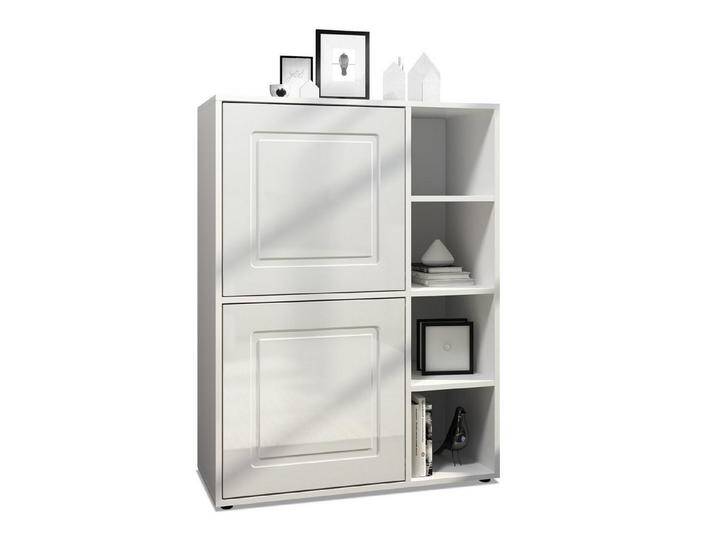 Möbelhandel Klipenstein Highboard NOAH V1, Kommode Schrank Landhaus, Korpus Weiß matt, Weiß Hochglanz von OTTO