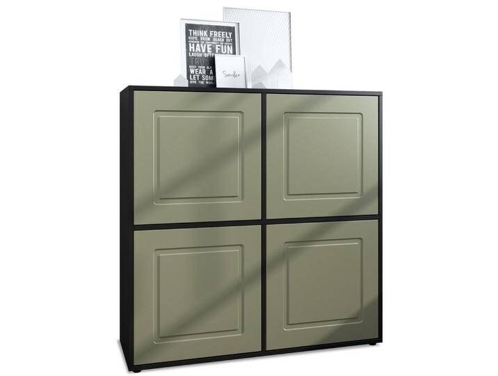 Möbelhandel Klipenstein Highboard NOAH V2, Kommode Schrank Landhaus, Korpus Schwarz matt, grün, Pistaziengrün von OTTO
