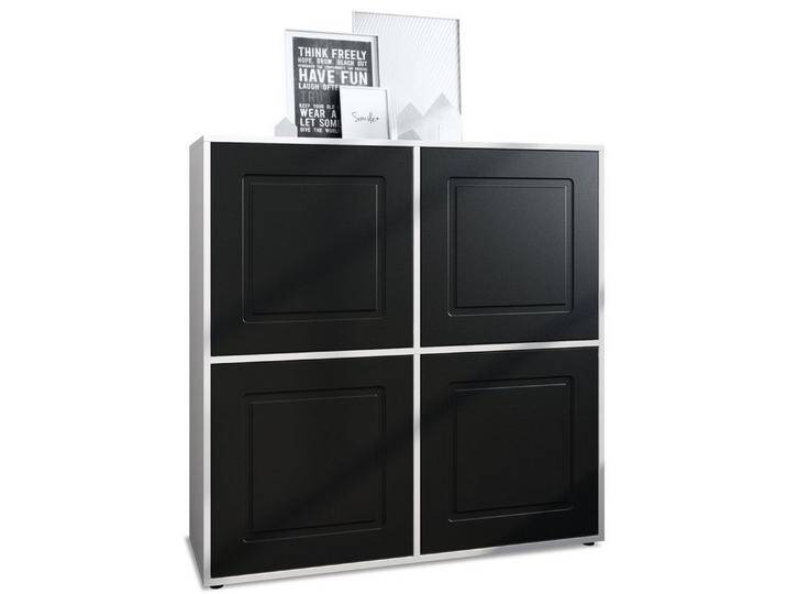 Möbelhandel Klipenstein Highboard NOAH V2, Kommode Schrank Landhaus, Korpus Weiß matt, schwarz, Schwarz Matt Möbelhandel Klipenstein Highboard NOAH V2, Kommode Schrank Landhaus, Korpus Weiß matt, schwarz, Schwarz Matt von OTTO