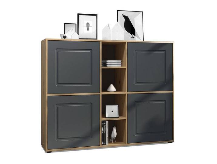 Möbelhandel Klipenstein Highboard NOAH V3, Kommode Schrank Landhaus, Korpus Eiche Artisan, Graphit Seidenmatt Möbelhandel Klipenstein Highboard NOAH V3, Kommode Schrank Landhaus, Korpus Eiche Artisan, Graphit Seidenmatt von OTTO