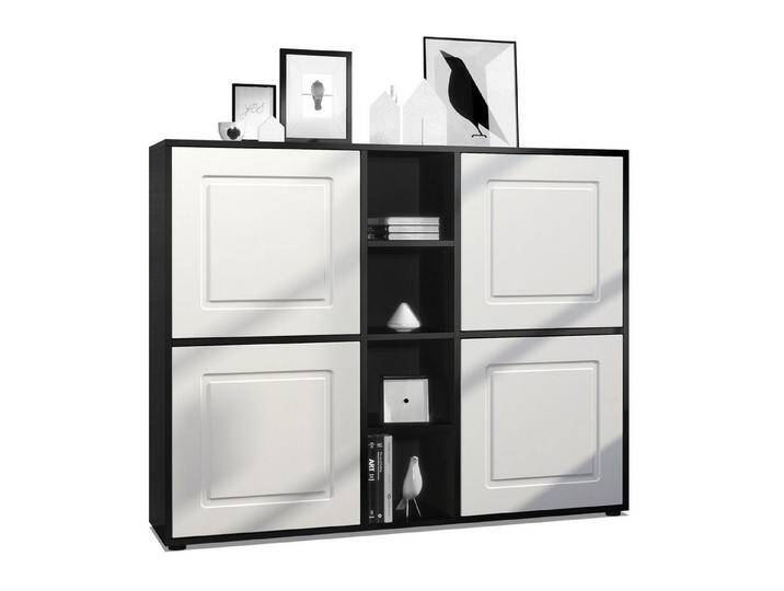 Möbelhandel Klipenstein Highboard NOAH V3, Kommode Schrank Landhaus, Korpus Schwarz matt, Weiß Matt Möbelhandel Klipenstein Highboard NOAH V3, Kommode Schrank Landhaus, Korpus Schwarz matt, Weiß Matt von OTTO