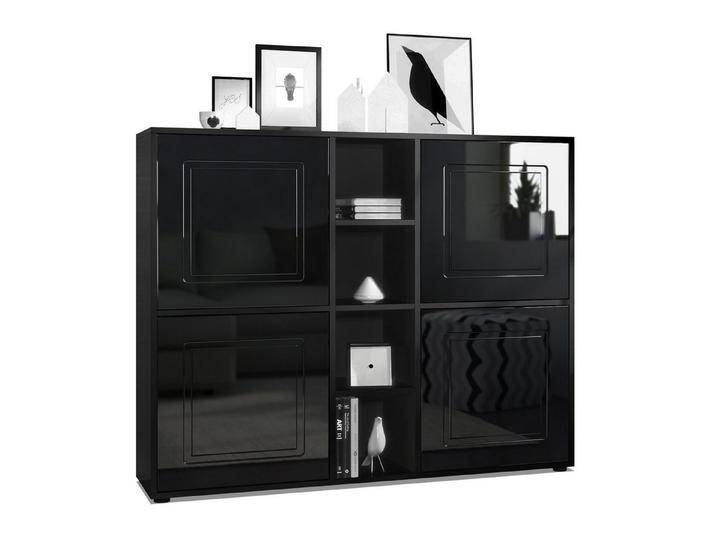 Möbelhandel Klipenstein Highboard NOAH V3, Kommode Schrank Landhaus, Korpus Schwarz matt, schwarz, Schwarz Hochglanz Möbelhandel Klipenstein Highboard NOAH V3, Kommode Schrank Landhaus, Korpus Schwarz matt, schwarz, Schwarz Hochglanz von OTTO