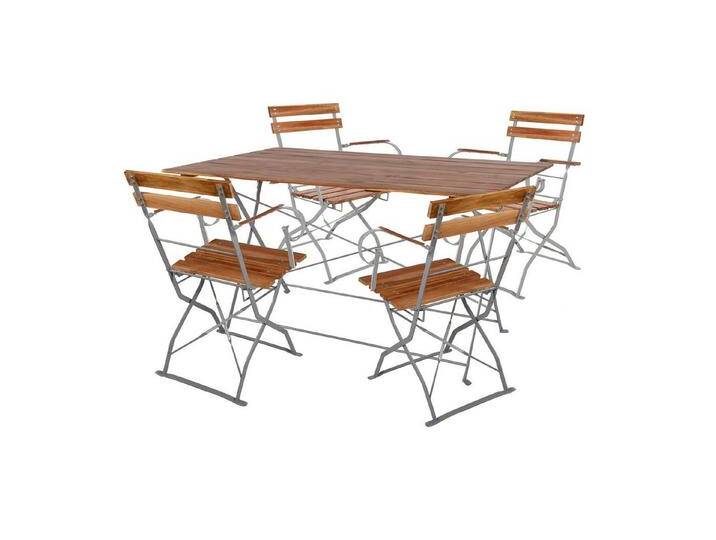 Mojawo Essgruppe Biergarten Set Klapptisch + 4 Klappstühle klappbar Armlehne120x60cm von OTTO