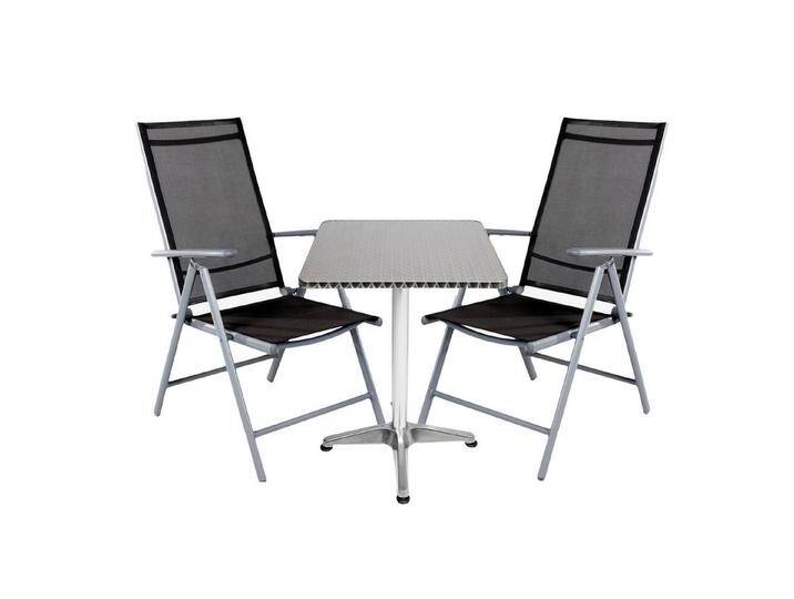 Mojawo Essgruppe Bistrogarnitur 3-teilig Aluminium - Textilen / Anthrazit von OTTO