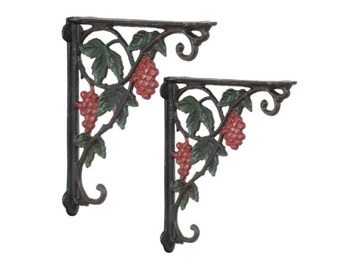 Moritz Wandregalhalter Regalwinkel Trauben Gusseisen 2er-Set Vintage-Look, Wandwinkel Landhausstil Regale Küche Wohnzimmer Deko massiv Wandhalter Moritz Wandregalhalter Regalwinkel Trauben Gusseisen 2er-Set Vintage-Look, Wandwinkel Landhausstil Regale Küche Wohnzimmer Deko massiv Wandhalter von OTTO
