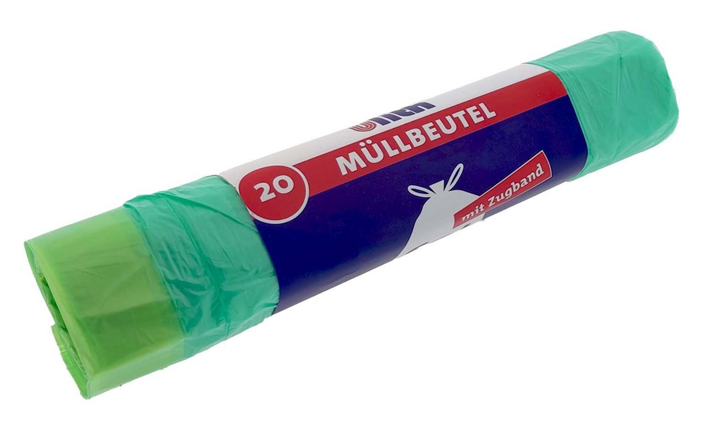 Ulith Müllbeutel Müllbeutel 60 L grün mit Zugband, Zubehör für Mülleimer, Abfallbeutel Mülltüte Tüte Beutel Bag Sack Säcke Abfalltüte von Ulith