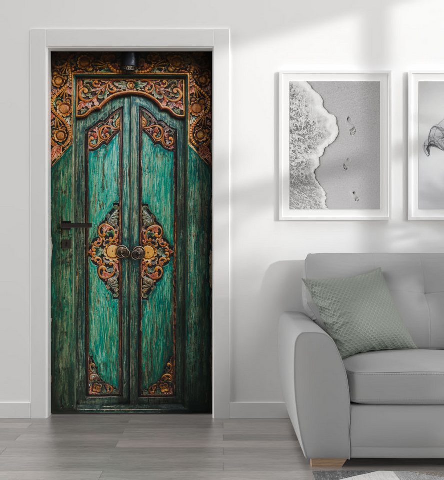 MyMaxxi Dekorationsfolie Türtapete Türposter Türfolie selbstklebend Luxus Holztür Türaufkleber, (Stil 72, 1St.}, Klebefolie Tür aufgerollt), Selbstklebend von MyMaxxi