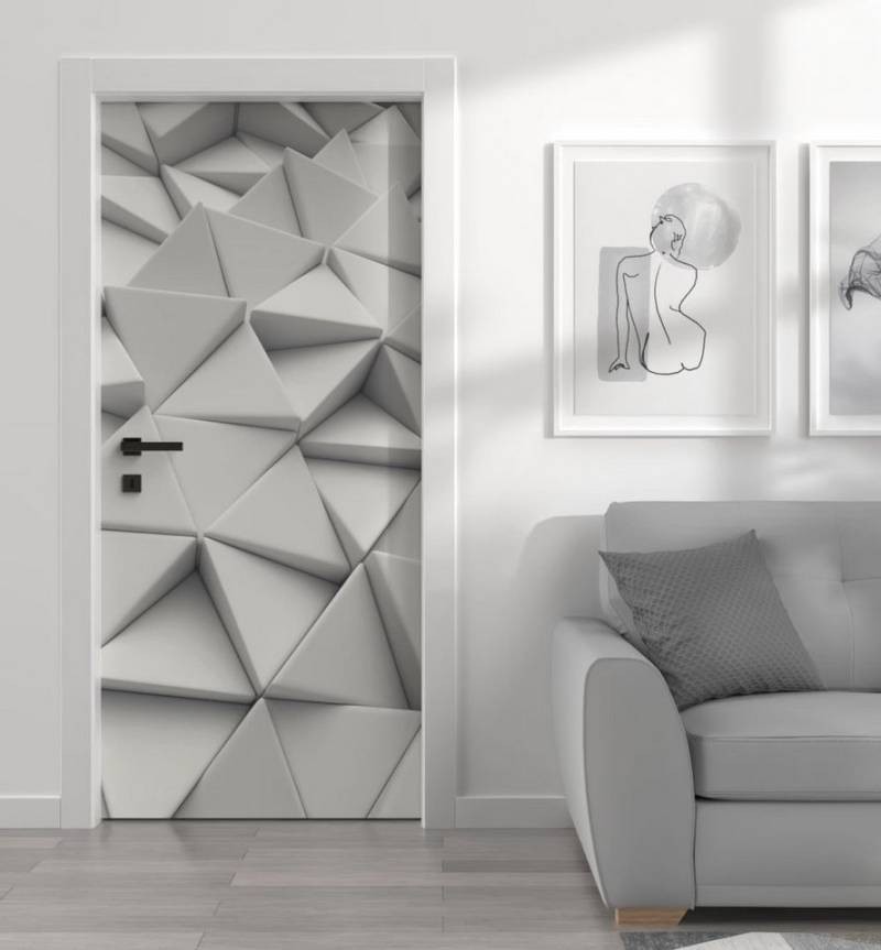 MyMaxxi Dekorationsfolie Türtapete Türposter Türfolie selbstklebend Polygone Nr. 1 Türaufkleber, (Stil 46, 1St.}, Klebefolie Tür aufgerollt), Selbstklebend von MyMaxxi