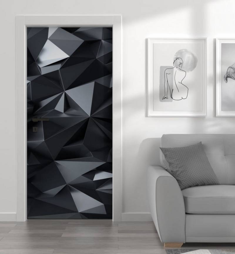 MyMaxxi Dekorationsfolie Türtapete Türposter Türfolie selbstklebend Polygone Nr. 2 Türaufkleber, (Stil 47, 1St.}, Klebefolie Tür aufgerollt), Selbstklebend von MyMaxxi