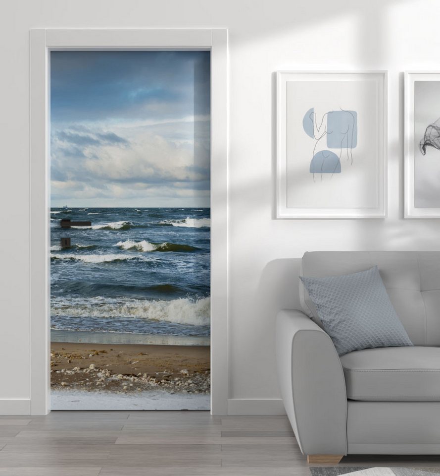 MyMaxxi Dekorationsfolie Türtapete Türposter Türfolie selbstklebend Wellen Türaufkleber Folie, (Stil 12, 1St.}, Klebefolie Tür aufgerollt), Selbstklebend von MyMaxxi