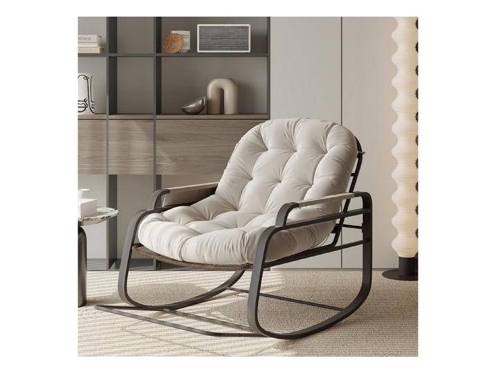 NMCXXO Schaukelstuhl Bequemer Relaxsessel mit weichem Polster und Metallgestell, Stilvolles, ergonomisches Design für gemütliche Stunden im Wohnzimmer von OTTO