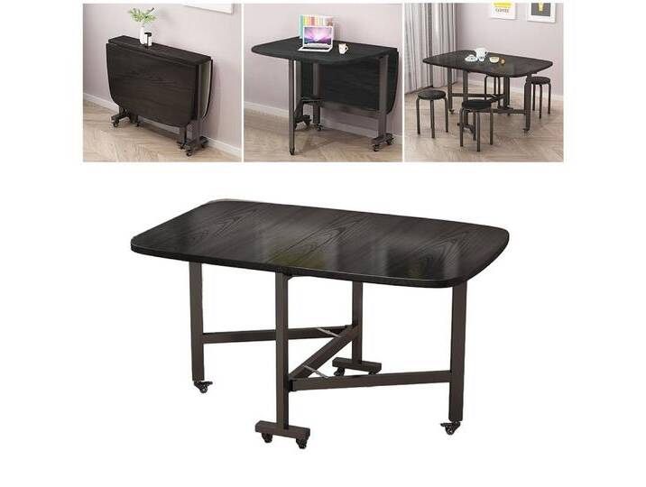 NUODWELL Esstisch Klapptisch Esstisch, Ausziehbarer Schmetterlingstisch Mit Universalrad, schwarz, 100*60*75cm von OTTO