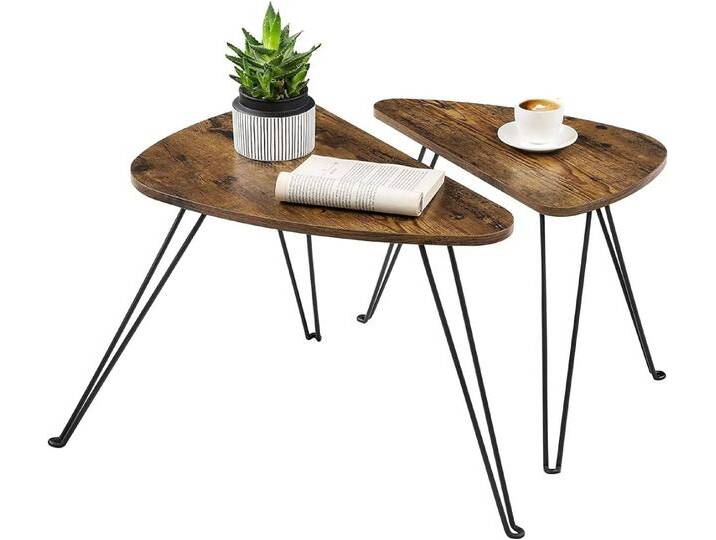 Nagham Ghazal Aswad Beistelltisch Beistelltische 2er Set Industrie-Design Couchtische, braun von OTTO