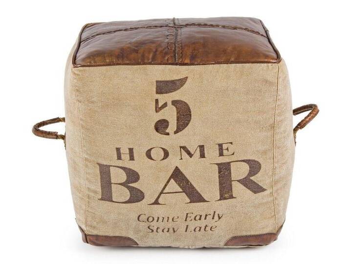 Natur24 Esszimmerstuhl Pouf Sanpark 45 x 45 x 45 cm Baumwolle und Leder Sitzgelegenheit, braun Natur24 Esszimmerstuhl Pouf Sanpark 45 x 45 x 45 cm Baumwolle und Leder Sitzgelegenheit, braun von OTTO