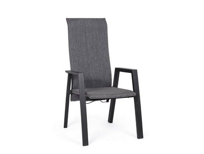 Natur24 Gartenstuhl Armlehnstuhl 4er Set Ethan 60x72x111cm Aluminium Textil verstellbar von OTTO