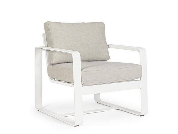 Natur24 Gartenstuhl Sessel 2er Set Merrigan 74x78x73cm Aluminium weiß inkl Sitzpolster, weiß von OTTO