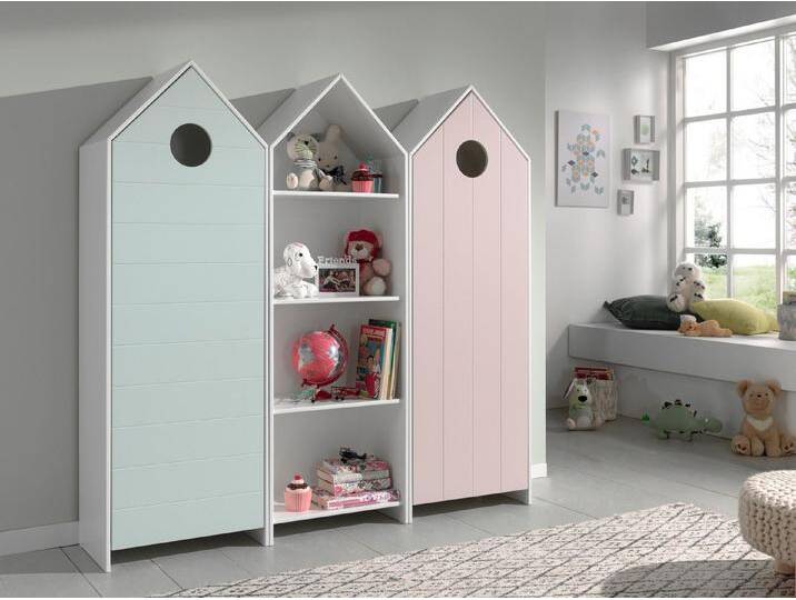 Natur24 Kinderkleiderschrank Set CASAMI 3-tlg 2 Schränke und ein Regal MDF von OTTO