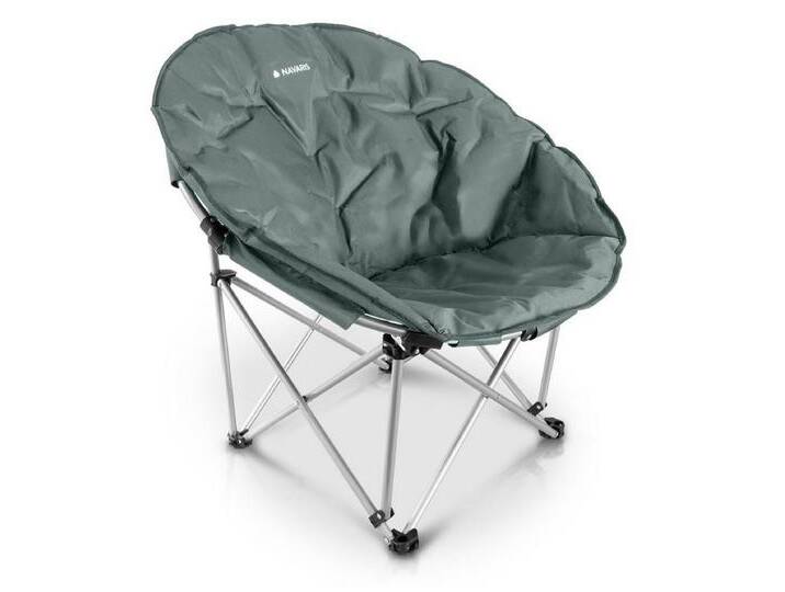 Navaris Strandkorb Moon Chair Faltsessel rund XXL - Outdoor Klappstuhl mit Tasche, (1-tlg), grau von OTTO