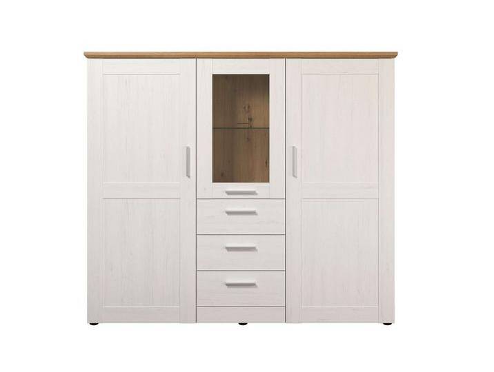 Newroom Highboard Zante, Highboard Pine weiß Landhaus Modern Kommode Schrank Wohnzimmer, weiß von OTTO