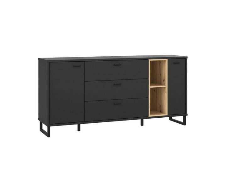 Newroom Sideboard Azad, Sideboard Schwarz und Artisan Eiche Modern Industrial Kommode, schwarz von OTTO