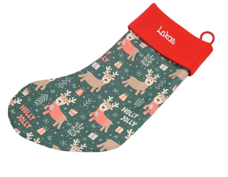 BabySchätze Nikolausstiefel Nikolausstiefel Elch mit Name - Personalisierte Nikolaussocke (1 St), Made in Germany von BabySchätze