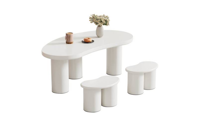 OKWISH Couchtisch Hocker im unregelmäßigen Design (unregelmäßiger Couchtisch Bank, 2-St., 16*42*24,5cm), nur 2 kleine Hocker von OKWISH