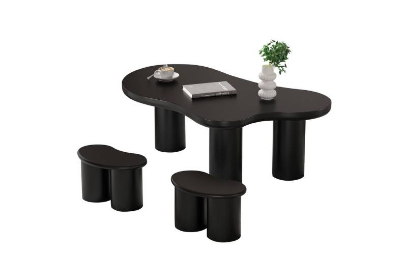 OKWISH Couchtisch Hocker im unregelmäßigen Design (unregelmäßiger Couchtisch Bank, 2-St., 16*42*24,5cm), nur 2 kleine Hocker von OKWISH
