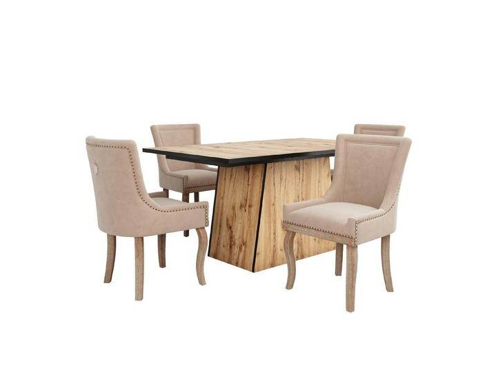 OKWISH Essgruppe 1 Esstisch und 4 Stühle, (Küche-set, Sitzgruppe Set, 5-tlg., 1 Tisch mit 4 Stühlen), Esstisch mit Holzmaserungsmuster,Esszimmerstühle mit Massivholzbeinen von OTTO
