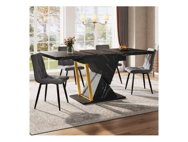 OKWISH Esstisch Küchentisch, Balkontisch (Ausziehbarer Esstisch 110-140 cm, MDF mit Marmoroptik, 1-St. von OTTO