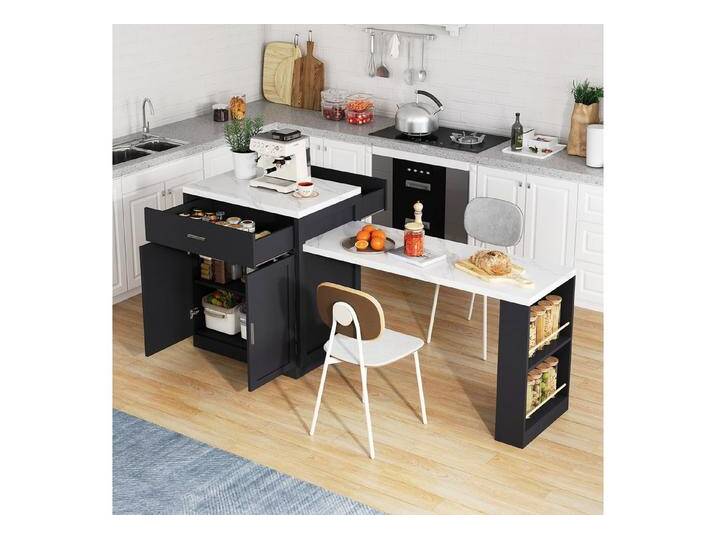 OKWISH Esstisch Multifunktionale Kücheninsel (mit ausziehbarem Esstisch für 4–6 Personen, zweifarbiger Küchentisch mit Steckdosenleiste und USB-Anschluss, Stauraum mit Schubladen und offenen Regalen) OKWISH Esstisch Multifunktionale Kücheninsel (mit ausziehbarem Esstisch für 4–6 Personen, zweifarbiger Küchentisch mit Steckdosenleiste und USB-Anschluss, Stauraum mit Schubladen und offenen Regalen) von OTTO
