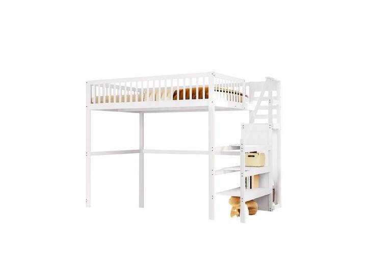 OKWISH Kinderbett Multifunktionales Hochbett mit Treppe,Stauraumbett Einzelbett Holzbett (Regal und Kleiderschrank, ideal für Kinderzimmer, 140 x 200 cm) von OTTO