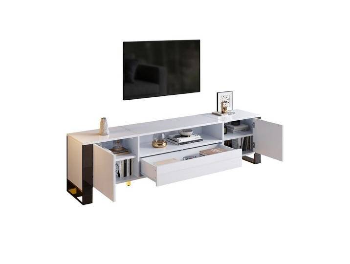 OKWISH Lowboard Hochglanz-TV-Schrank (Fernsehtisch, TV-Panel, 1 St., für bis zu 70-Zoll-TVs), mit LED-Beleuchtung, schwarz von OTTO