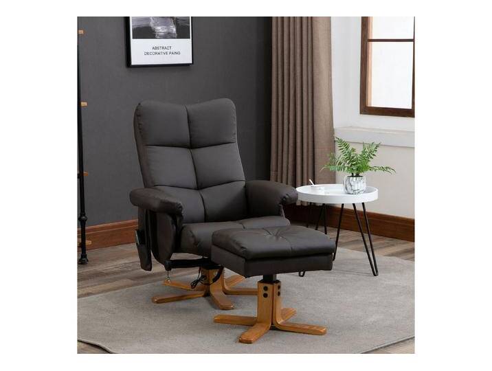 OKWISH Massagesessel Multifunktionaler Relaxsessel,Fernsehsessel (Massagesessel mit Fußhocker und 145° Neigung – 10 Vibrationspunkte, Kunstleder Braun für Wohnzimmer & Büro von OTTO
