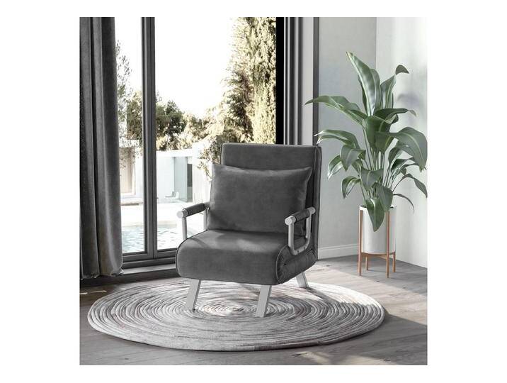 OKWISH Schlafsofa Schlafsessel,Gästebett,Chaiselongue, Schlafsessel 3-in-1 mit Chaiselongue-Funktion – Klappmatratze, Kunstleder, 65x69x80 cm. von OTTO
